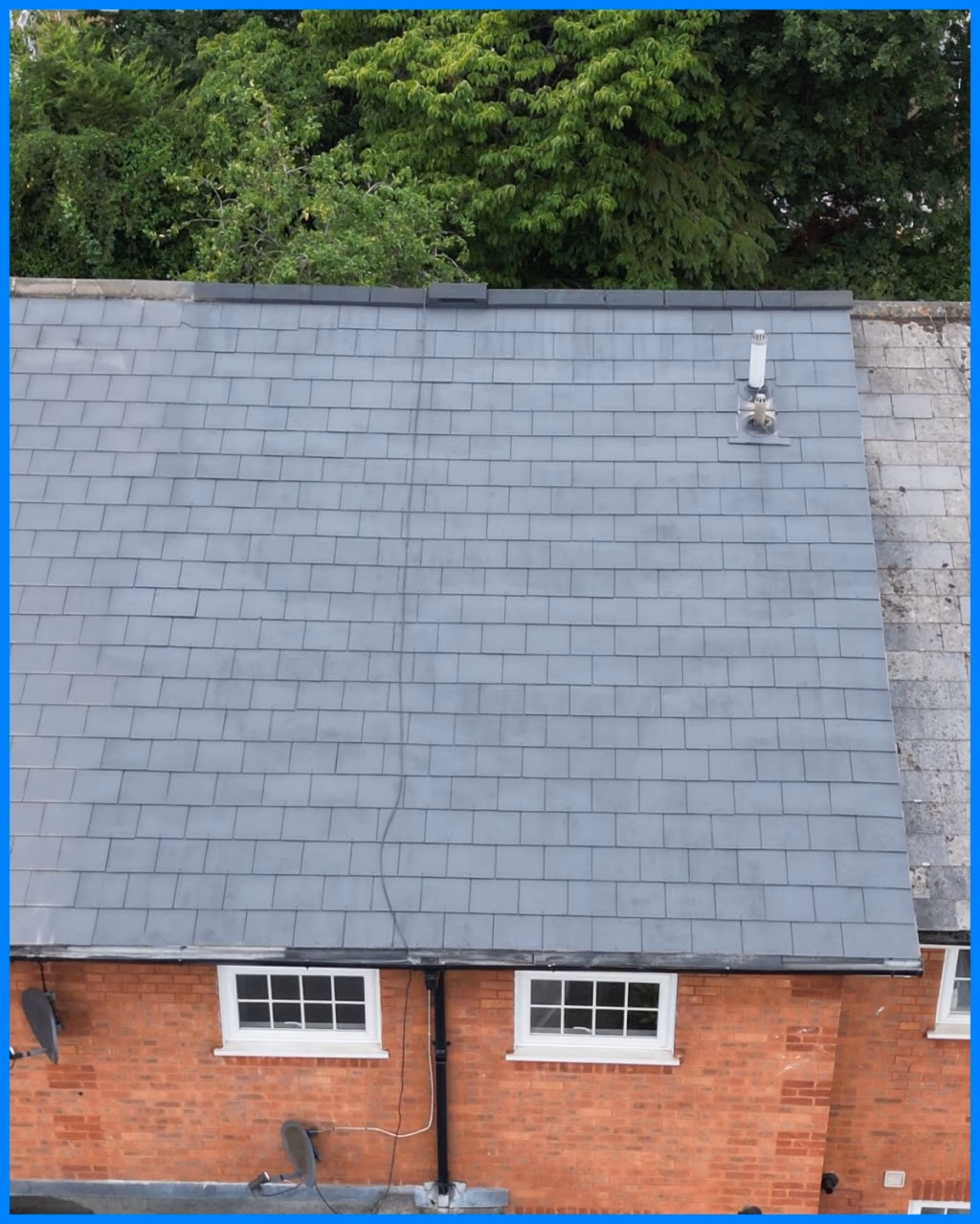 Artificial slates after coating - full restoration - anthracite colour